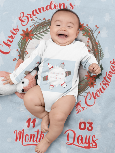 Baby's First Christmas - Personalized Custom Photo Fleece Blanket